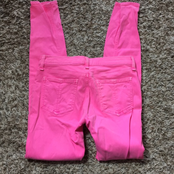Rag & Bone Neon Pink Legging Jeans - Picture 4 of 7
